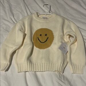 Kids Cream Sweater with Smiley Face